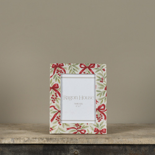 5" X 7" MISTLETOE RIBBON PHOTO FRAME