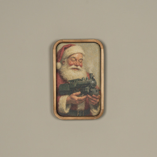 14" LOCOMOTIVE SANTA FRAMED PRINT