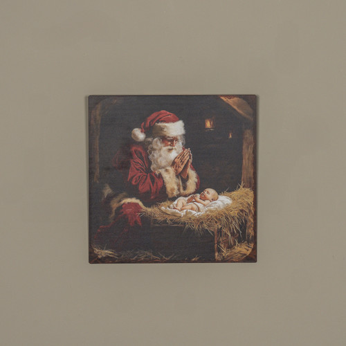 12" PRAYING SANTA & JESUS PRINT