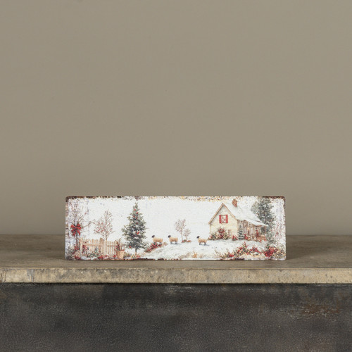 12" CHRISTMAS COTTAGE SIGN