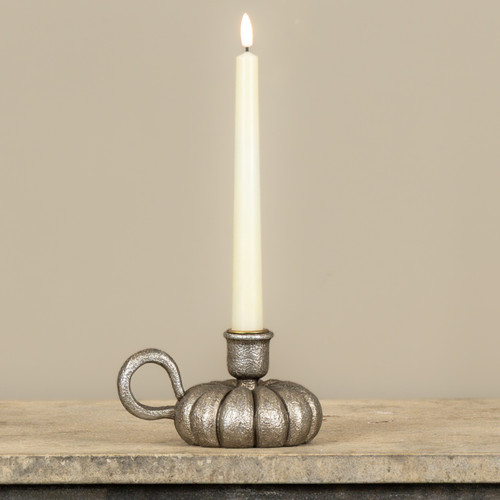 PEWTER PUMPKIN TAPER CANDLE HOLDER