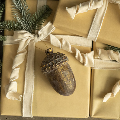AGED ACORN ORNAMENT