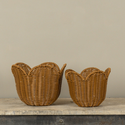 SET/2 FLOWER WICKER BASKETS