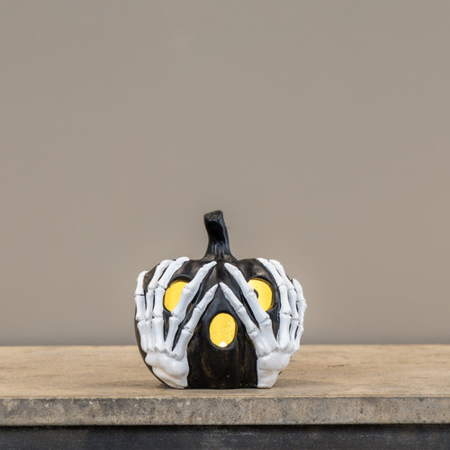 5.5" BLACK SKELETON PUMPKIN