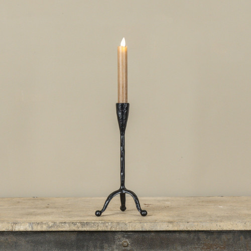 9.75" FORGED METAL TAPER CANDLE HOLDER