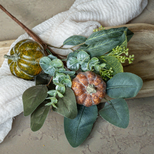 14" PUMPKIN & EUCALYPTUS PICK