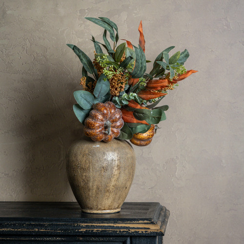 20" PUMPKIN & EUCALYPTUS PICK