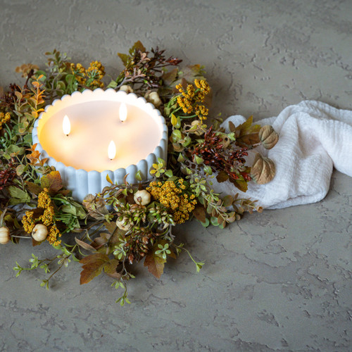12" FALL BERRY & PUMPKIN CANDLE RING