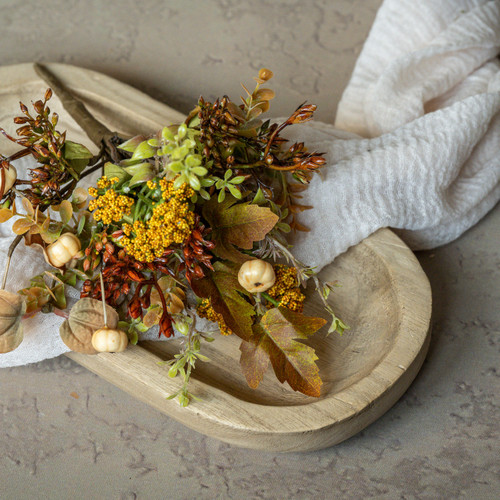 9.5" FALL BERRY & PUMPKIN MINI BUSH