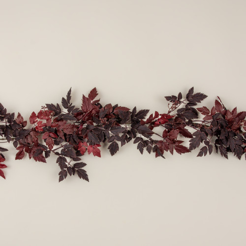 6' BURGUNDY ACTAEA LEAF & BERRY GARLAND