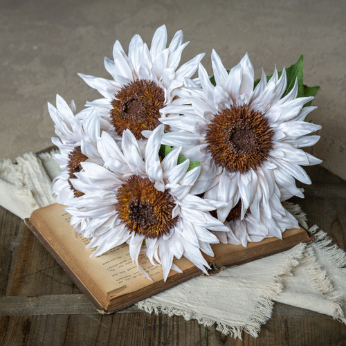 18.5" IVORY SUNFLOWER BUSH