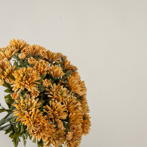 15.5" MUSTARD MUM BUSH