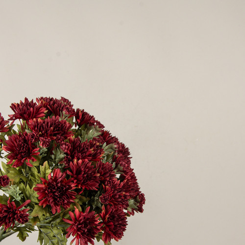 15.5" BURGUNDY MUM BUSH