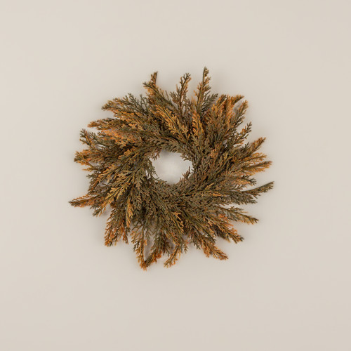 14" BROWN & ORANGE JUNIPER CANDLE RING