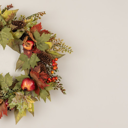 22" MAPLE LEAF & POMEGRANATE WREATH