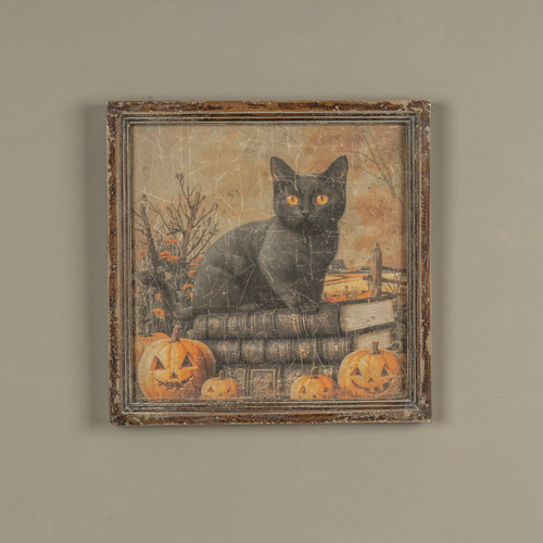 BLACK CAT BOOKSTACK PRINT