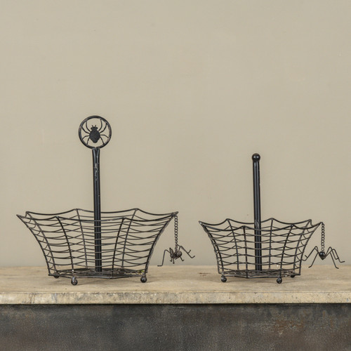 SET/2 BLACK SPIDER WEB BASKETS
