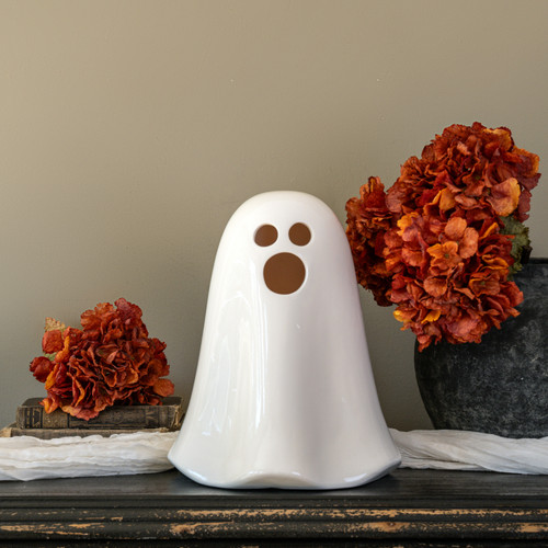 12" SPOOKY CERAMIC LED GHOST