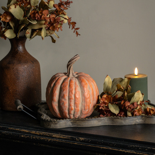 8.25" DUSTY ORANGE PUMPKIN
