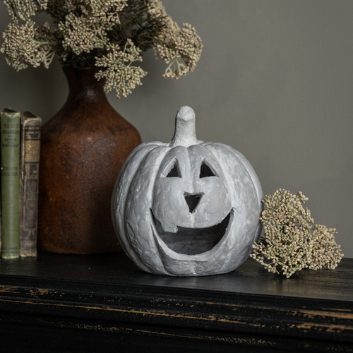 8" GREY BIG MOUTH PUMPKIN