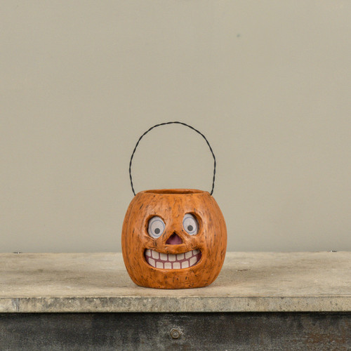 5" JACK-O-LANTERN CANDY CONTAINER W/ HANDLE