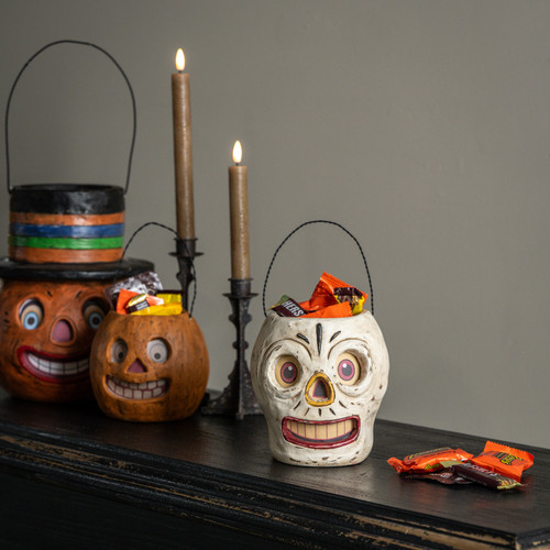 SKELETON CANDY CONTAINER W/ HANDLE