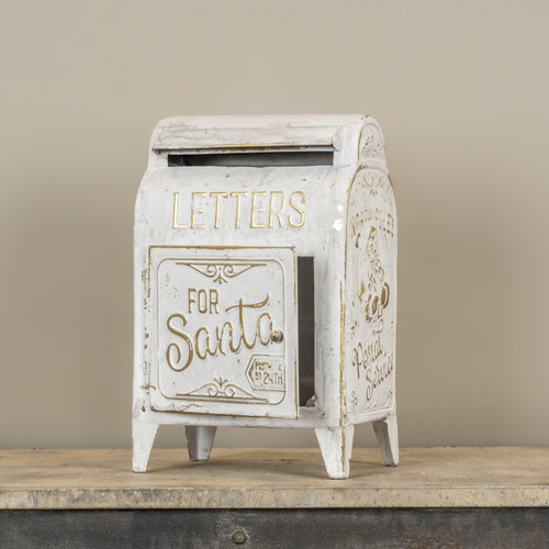 GOLD & WHITE HOLIDAY MAILBOX