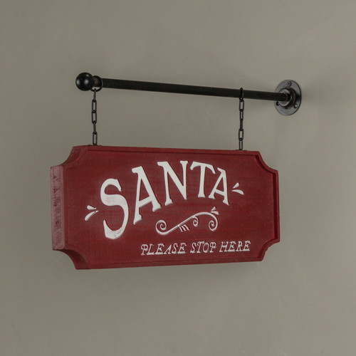 SANTA HANGING WOODEN SIGN
