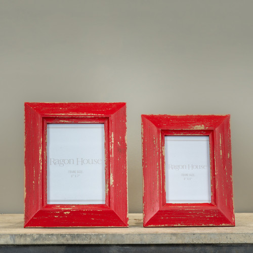 5" X 7" RED CHIPPY PHOTO FRAME