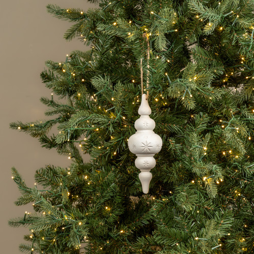 14" WHITE FINIAL ORNAMENT
