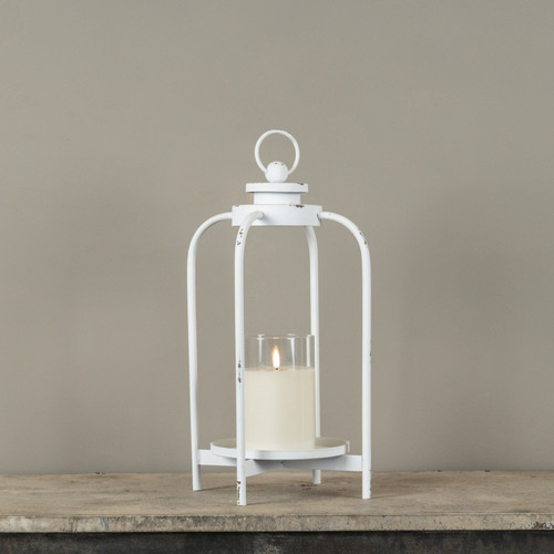 16.75" WHITE CARMEN LANTERN