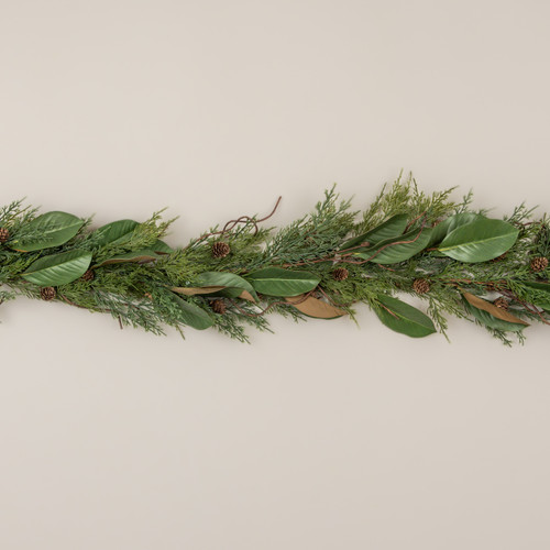 5' MAGNOLIA LEAF & PINECONE GARLAND