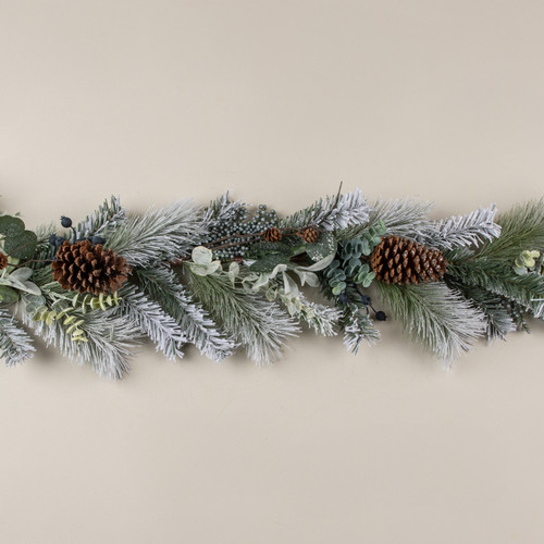 26" EUCALYPTUS, PINE & LAMB'S EAR GARLAND