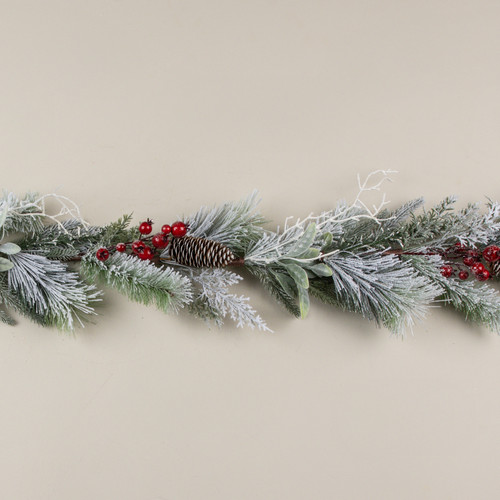 6' EUCALYPTUS, PINE & LAMB'S EAR GARLAND