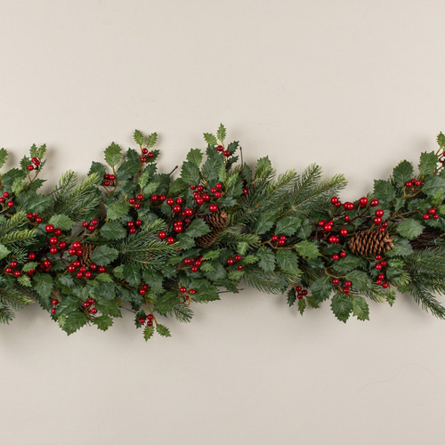 5' HOLLY, PINE & BERRY GARLAND
