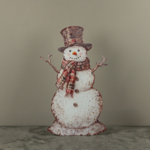 36" PLAID SNOWMAN METAL DUMMY BOARD