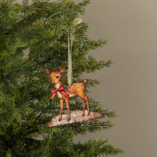 5.75" HOLLY THE REINDEER METAL ORNAMENT