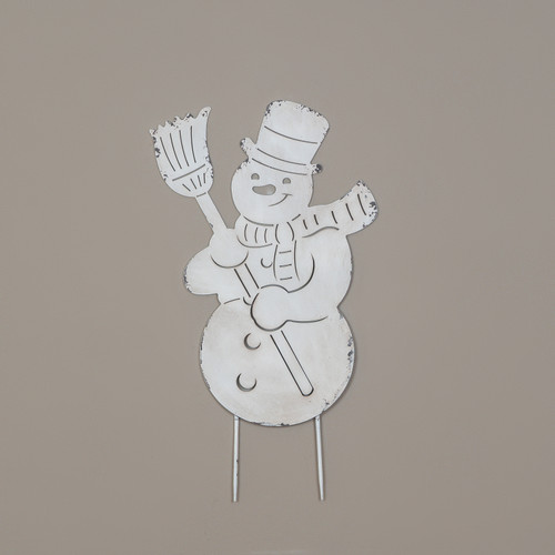 30" SNOWMAN W/ BROOM STAKE
