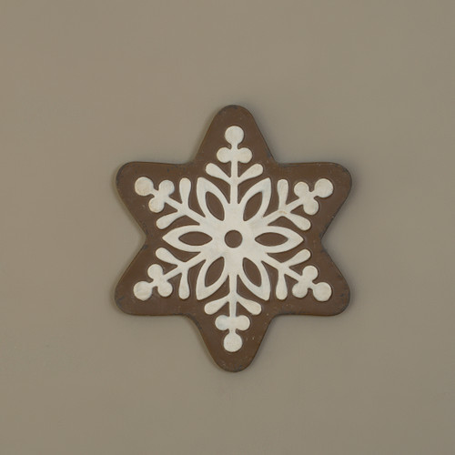 12.25" METAL GINGERBREAD SNOWFLAKE