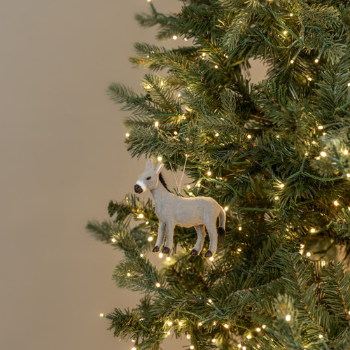 4.75" GREY DONKEY ORNAMENT