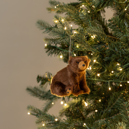 SITTING MOMMA & BEAR CUB ORNAMENT