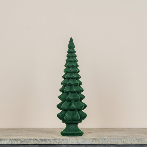 14.75" GREEN FLOCKED TREE
