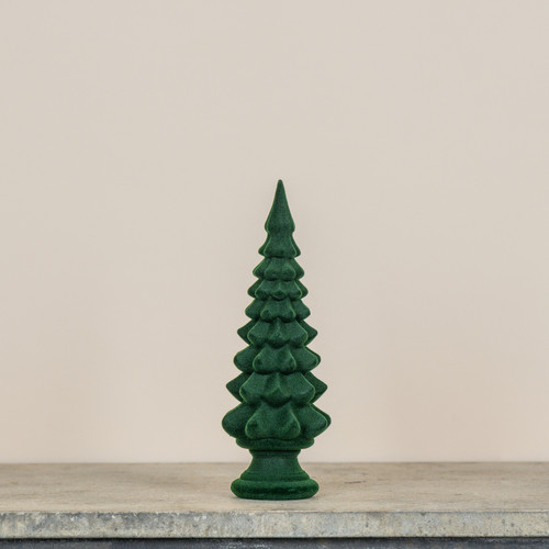 10.25" GREEN FLOCKED TREE