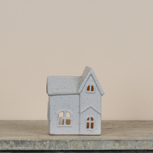 5.25" GLITTER CERAMIC TEALIGHT HOUSE