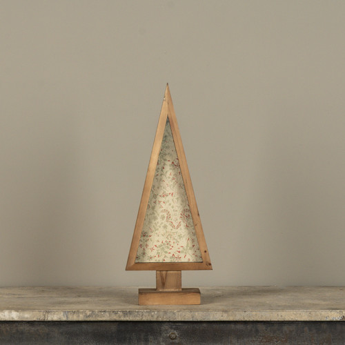 17" FRAMED RED & GREEN WALLPAPER TREE