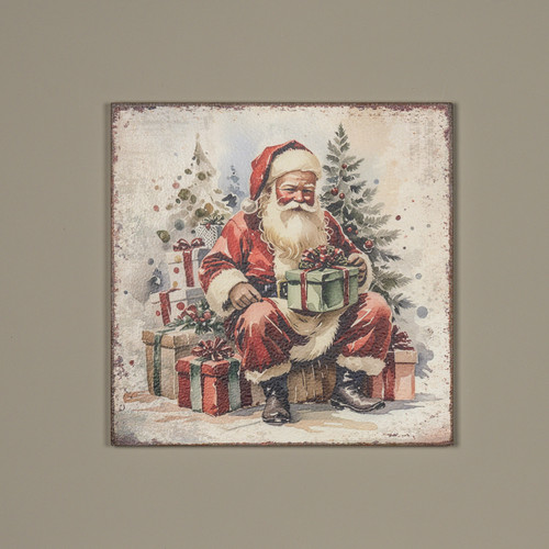 18" GIFTING SANTA PRINT