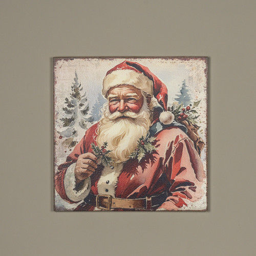 18" HOLLY SANTA IN FOREST PRINT