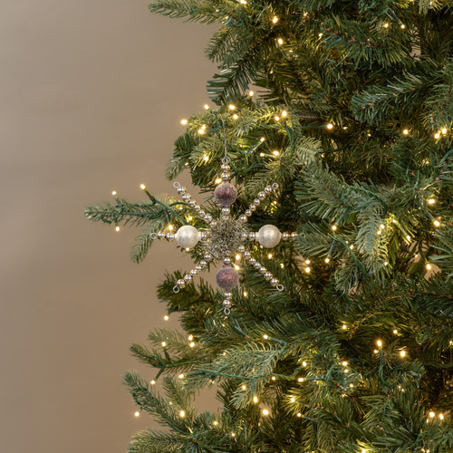 BRONZE & SILVER BEADED STAR ORNAMENT
