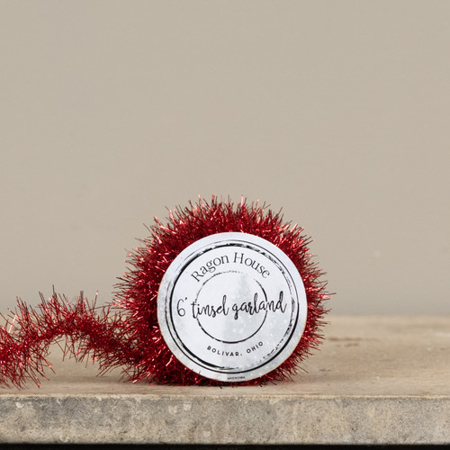6' RED VINTAGE TINSEL GARLAND