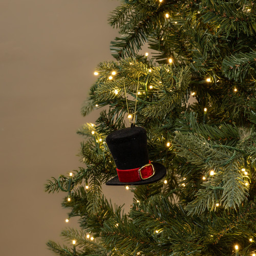 TOP HAT W/ RED BUCKLE ORNAMENT